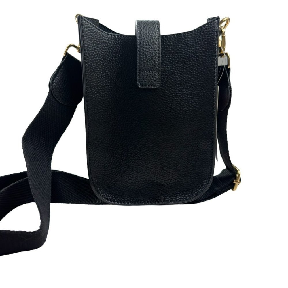 Side Pouch Mini Crossbody Bag Solid Black with Tw… - image 10